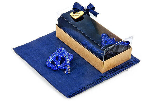 Mevlid Gift Set - Rosary - Covered - Navy Color - 2