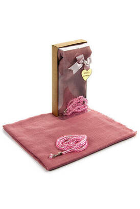 Mevlid Gift Set - Rosary - Covered - Pink Color - 1