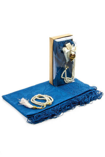 Mevlid Gift Set - Rosary - Shawl Covered - Petroleum Color - 1