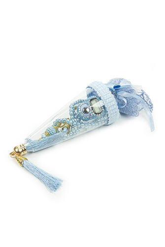 Mevlüt Gift Set with Zikrmatik and Pearl Prayer Beads in Special Box Light Blue - 1