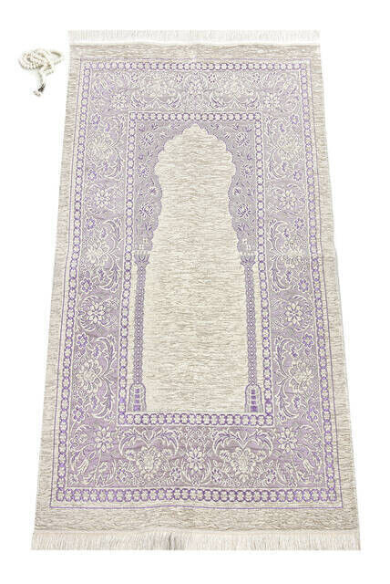 Mihrab Chenille Lux Prayer Rug Purple - 1