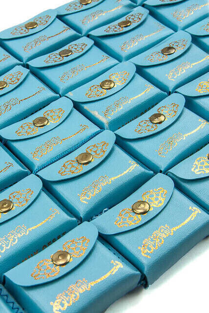 Mini Quran with Leather Bag - Plain Arabic - Blue Color - 25 Pieces - 1