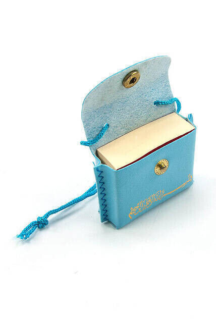 Mini Quran with Leather Bag - Plain Arabic - Blue Color - 25 Pieces - 4