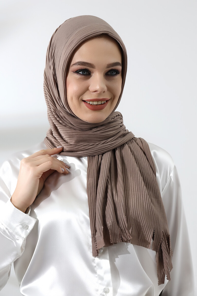 Mink Hijab Ready Made Practical Corded Cotton Shawl - 3