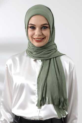 Mint Hijab Ready Made Practical Corded Cotton Shawl - 1