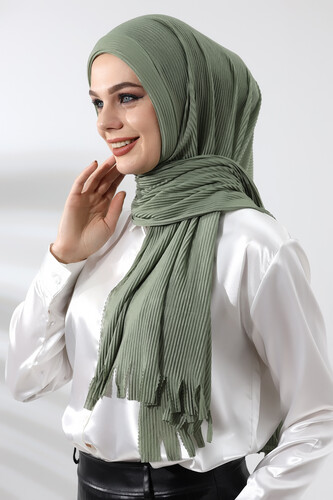 Mint Hijab Ready Made Practical Corded Cotton Shawl - 3