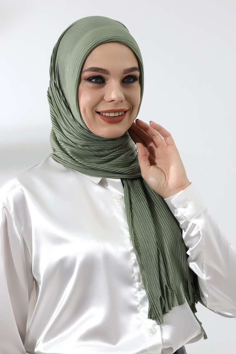 Mint Hijab Ready Made Practical Corded Cotton Shawl - 4