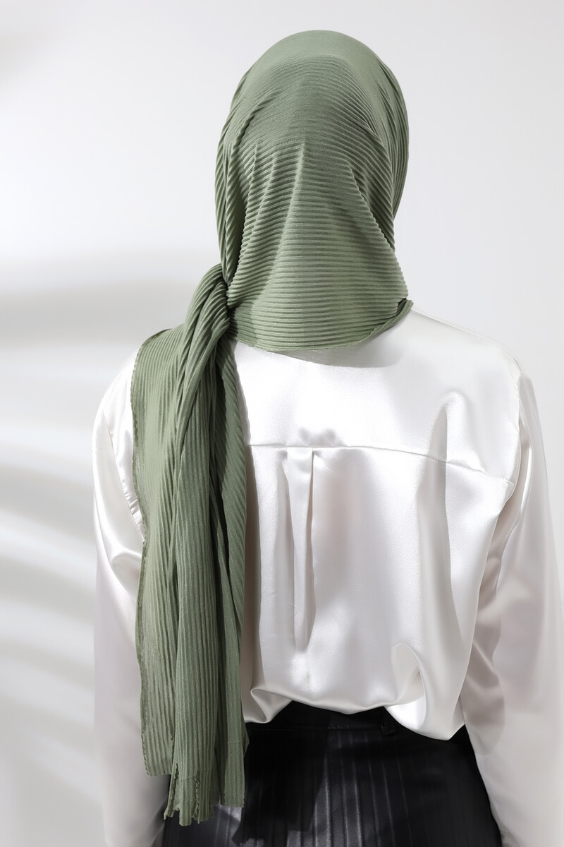 Mint Hijab Ready Made Practical Corded Cotton Shawl - 6