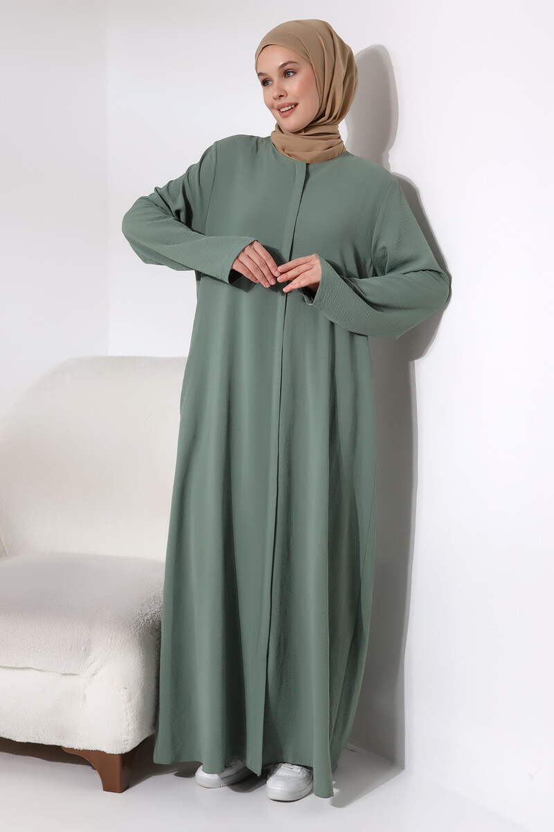 Mint Women's Aerobin Hijab Abaya Dress with Hidden Zipper - 4