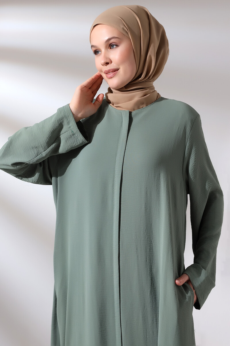 Mint Women's Aerobin Hijab Abaya Dress with Hidden Zipper - 5