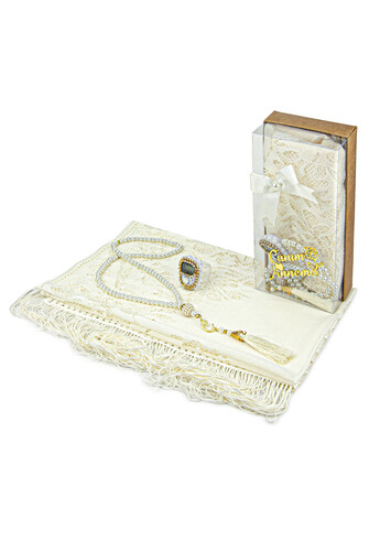 Mother's Day Special Gift Set - Tulle Shawl and Pearl Rosary - 1