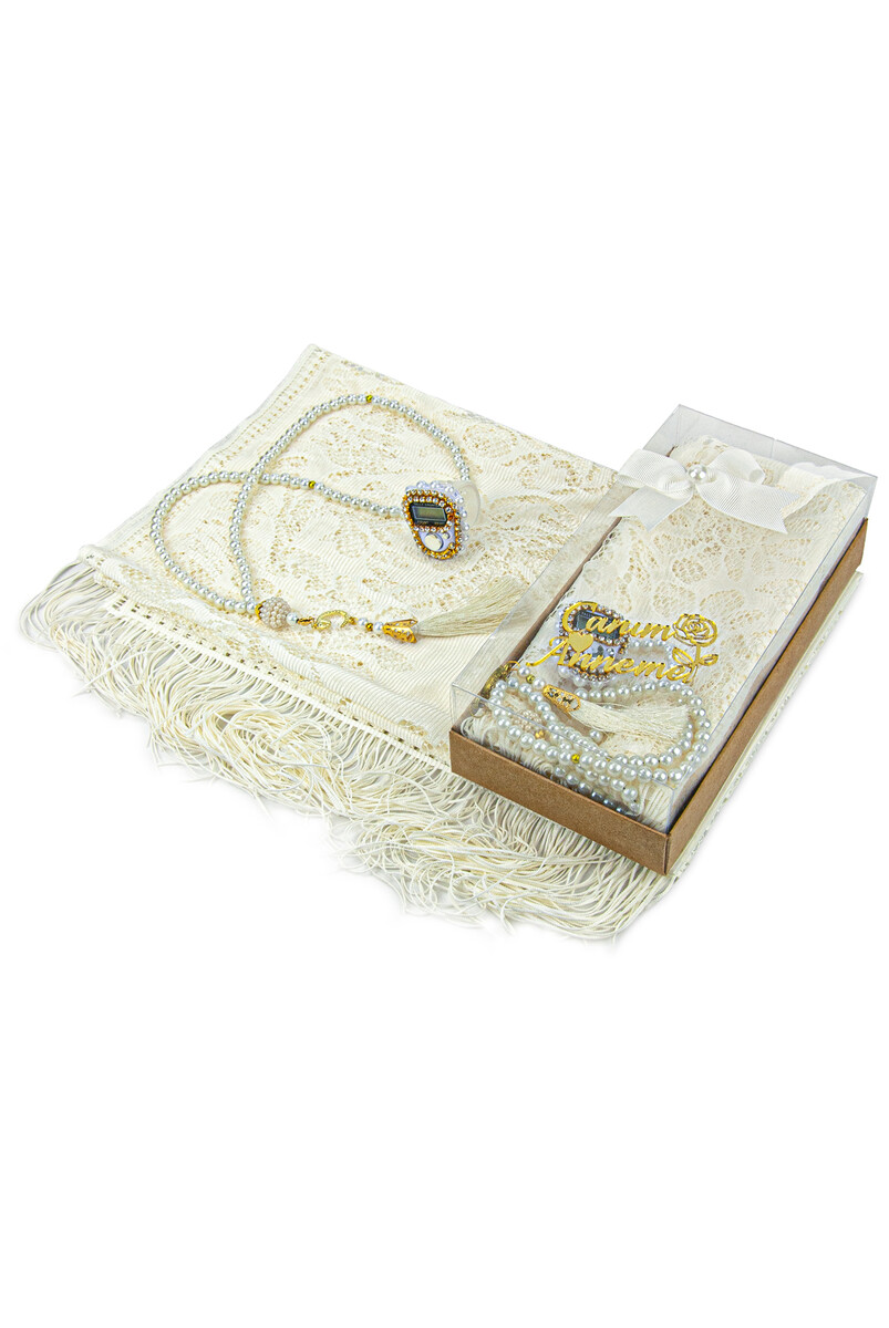 Mother's Day Special Gift Set - Tulle Shawl and Pearl Rosary - 2