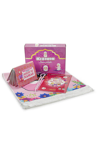 My Daughter's Prayer Rug Set - First Step to Prayer Set - Pink - 1