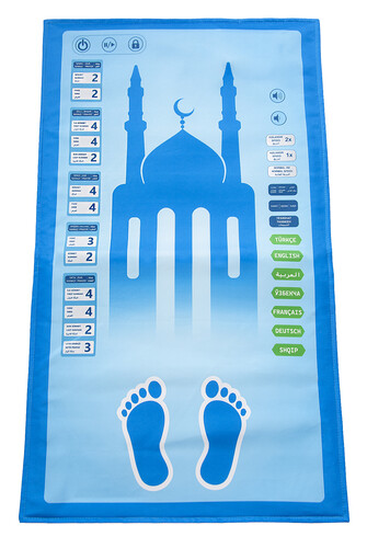 My Prayer Rug is a Blue Prayer Rug that Speaks Voices for Children and Makes Pray in 7 Languages. - 1