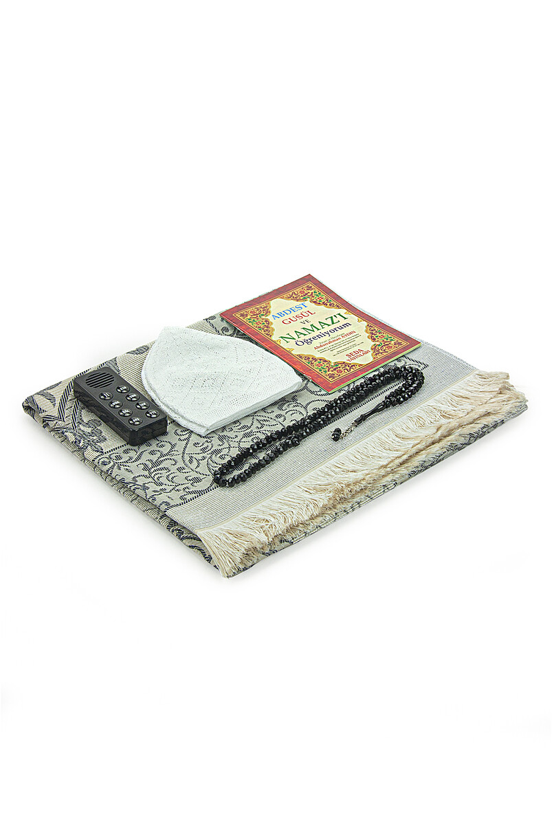 My Son's Audio Prayer Teaching Prayer Mat Set in Gray - 3