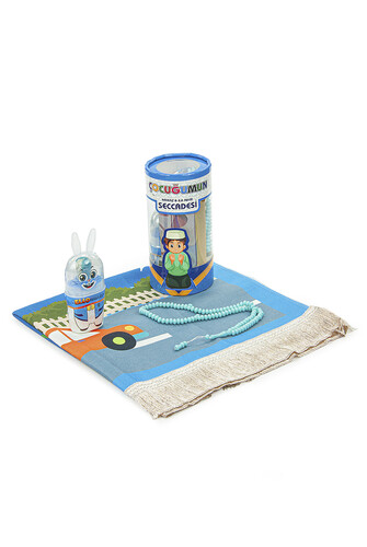 My Son's First Step to Prayer Prayer Mat Set Blue - 1