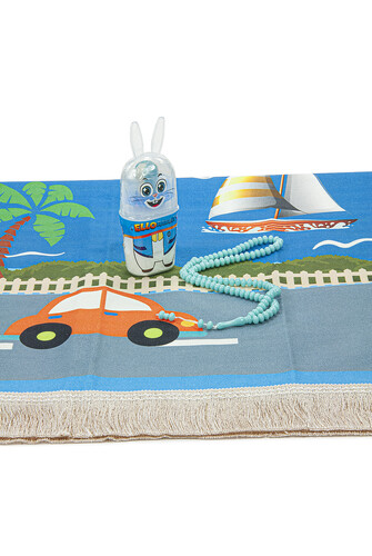 My Son's First Step to Prayer Prayer Mat Set Blue - 2