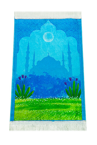 My Prayer Rug with Piggy Bank - Blue - 2