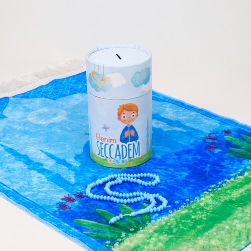 My Prayer Rug with Piggy Bank - Blue - 5