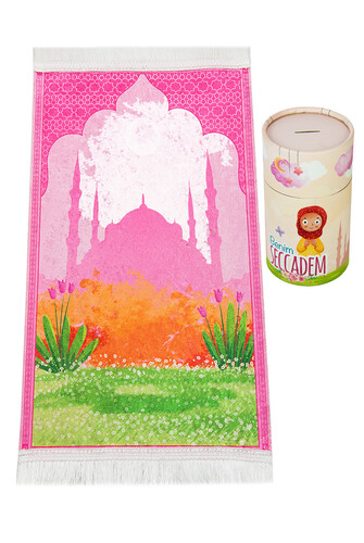 My Prayer Rug with Piggy Bank - Pink - 1