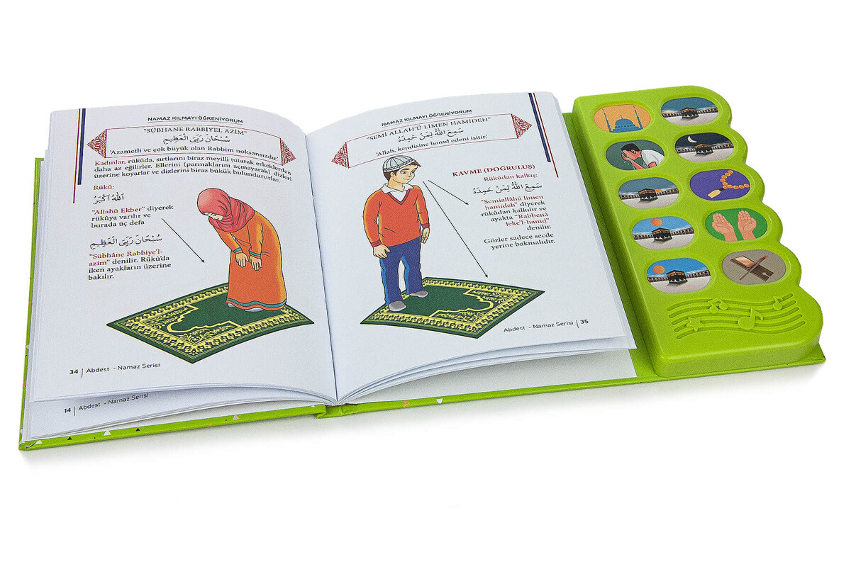 Namaz Öğreten Cihaz Resimli Kitap Seti Yeşil - 3