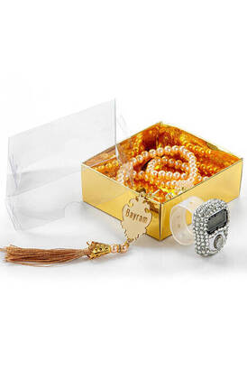 Name Special Plexiglass Pearl Rosary Dhikrmatic Set Gold Color - 1