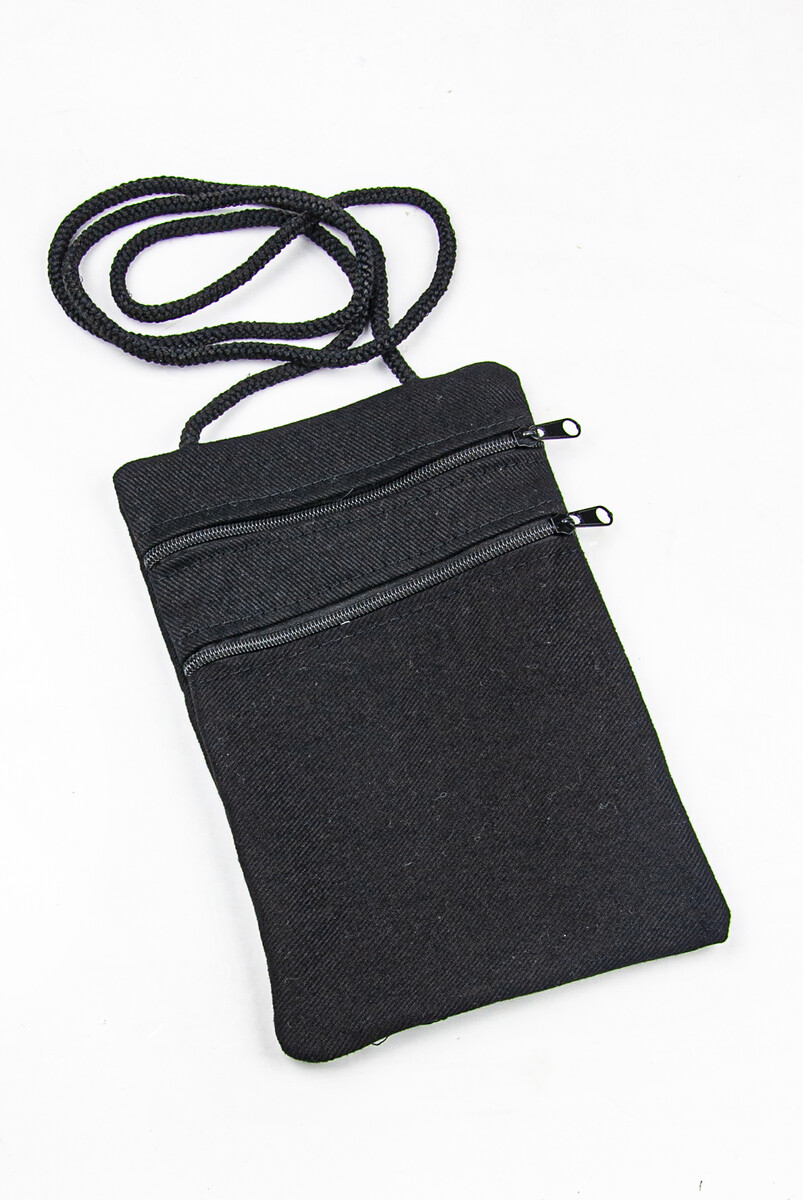 Neck Strap Money Bag (Double Eyes) Black Color - 1