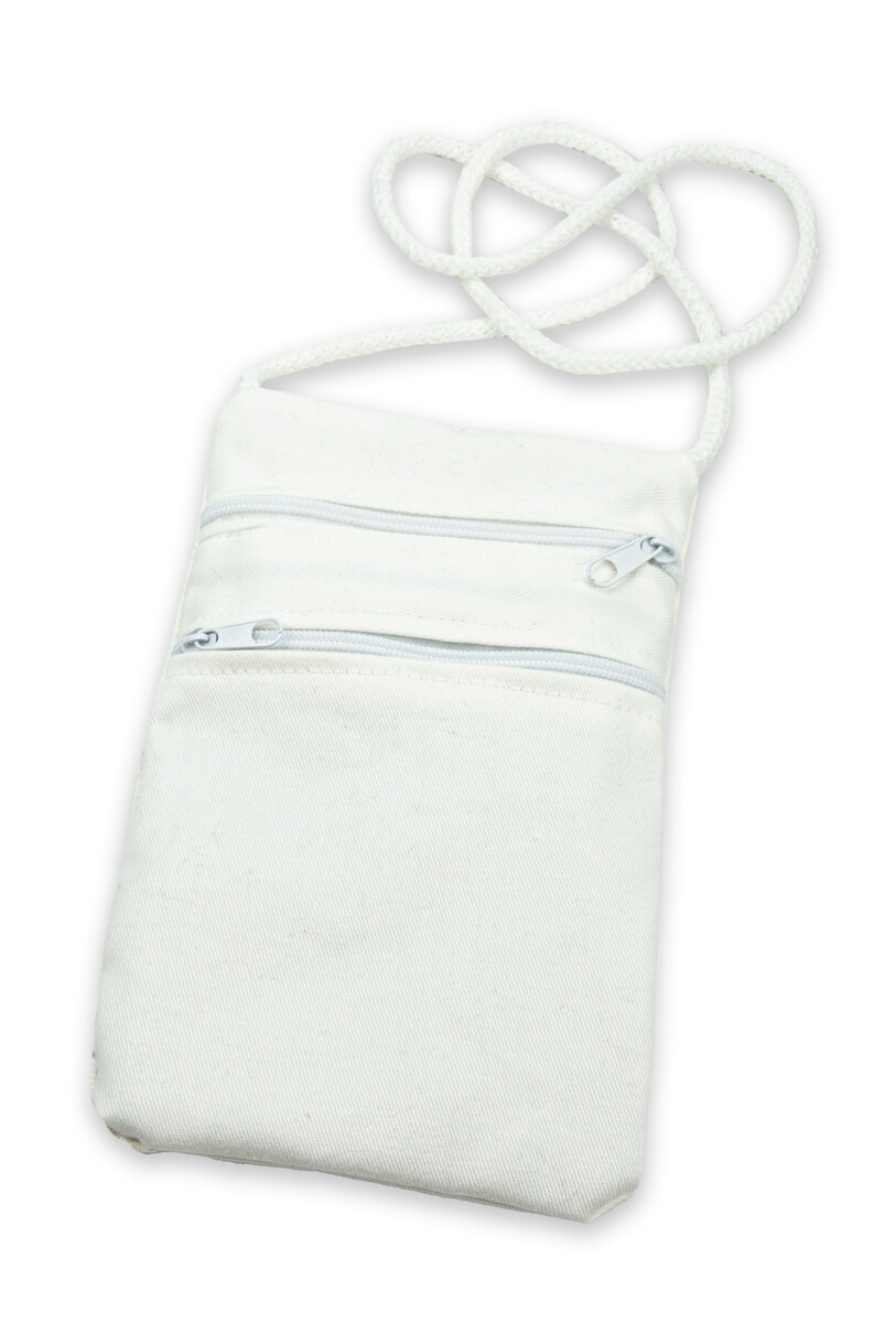 Neck Strap Money Bag (Double Eyes) White Color - 1