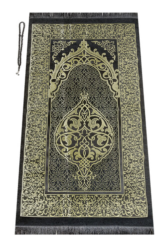 New Kabel Special Cylinder Boxed Prayer Rug Set Black - 7