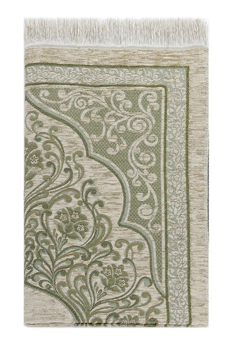 New Mihrab Chenille Luxury Prayer Rug Green - 2