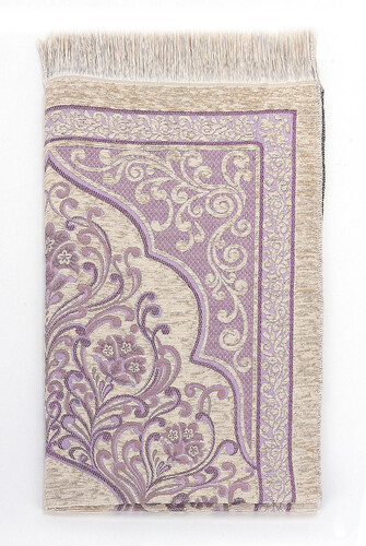 New Mihrab Chenille Luxury Prayer Rug Lilac - 2