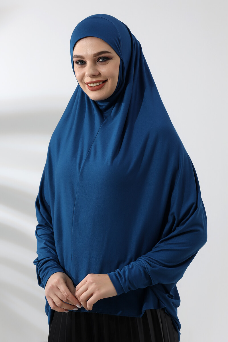 Oil Ready Practical Sultanbaş Hijab Sleeve Combed Cotton Soufflé Scarf Hijab - 1