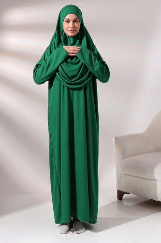 One Piece Prayer Dress - Emerald Green - 5015 - 4