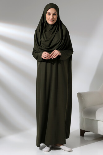 One Piece Prayer Dress - Khaki - 5015 - 4