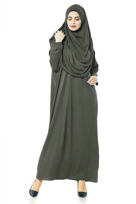 Single Piece Prayer Dress - Khaki - 5015 & Prayer Rug & Zikirmatik - Triple Set - 3