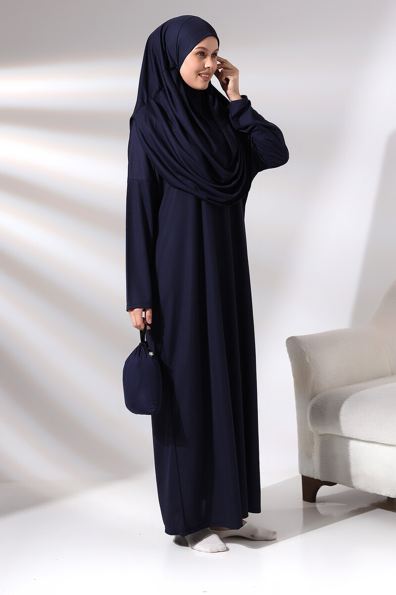 One Piece Prayer Dress - Navy Blue - 5015 - 2