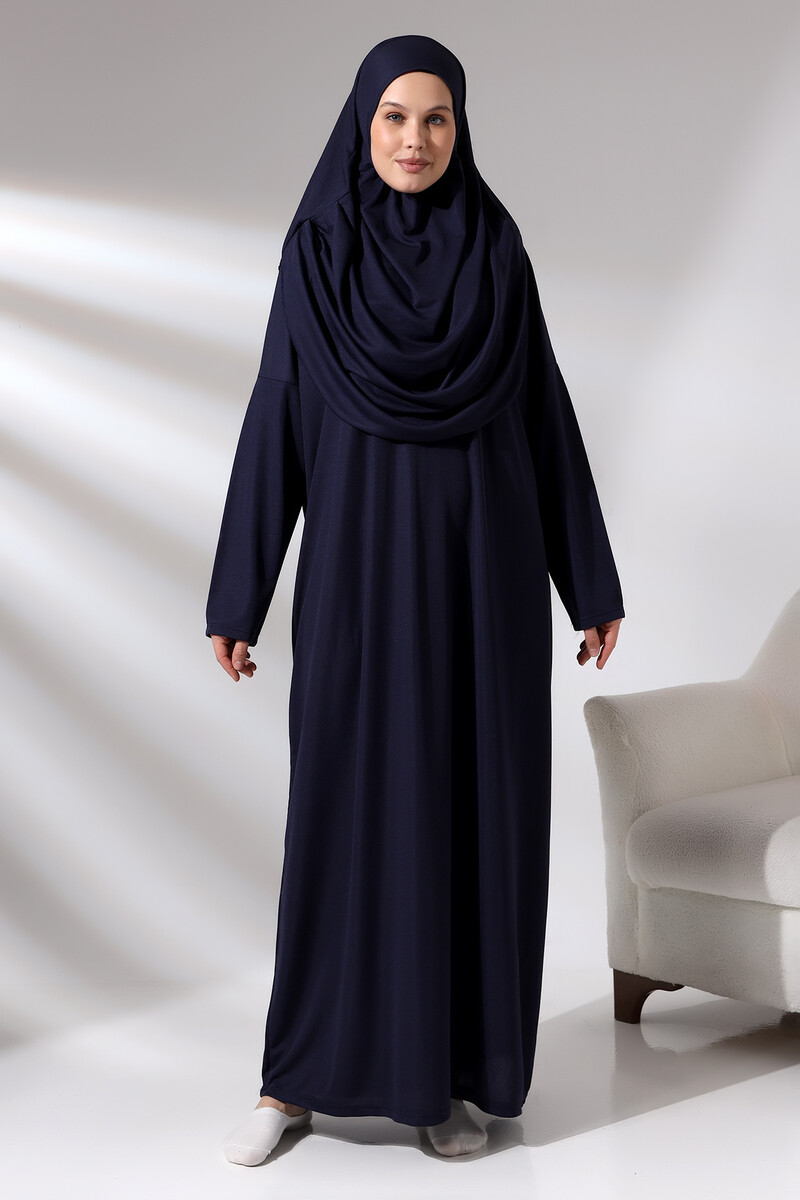 One Piece Prayer Dress - Prayer Rug - Rosary - Worship Set - Navy Blue - 8