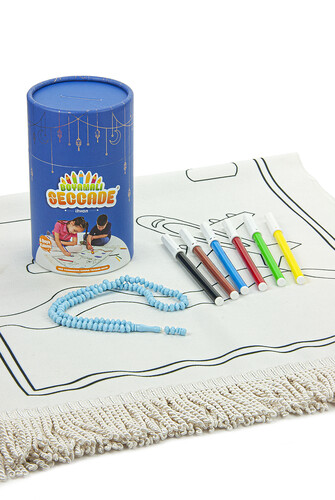 Painted Washable Educational Religious Toy Children's Prayer Mat Set Blue - 6