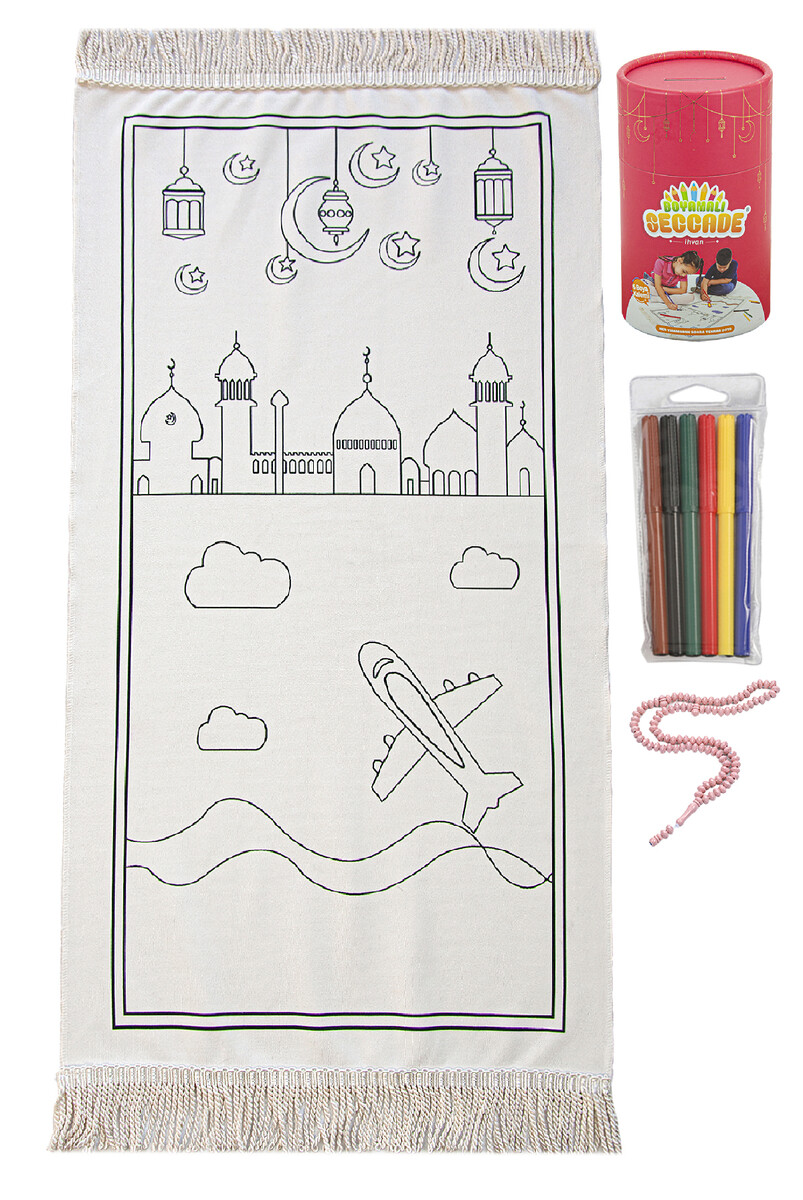 Painted Washable Educational Religious Toy Children's Prayer Mat Set Red - 1