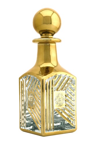 Parfüm Esans Cam Şişesi Gold Boş Esans Cam Şişesi Dekorotif Vitrin Şişesi 150 Ml. X002-150ML-1 