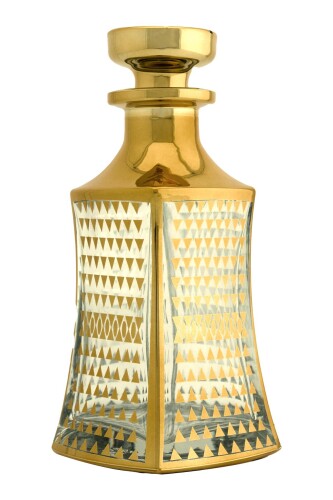 Parfüm Esans Cam Şişesi Gold Boş Esans Cam Şişesi Dekorotif Vitrin Şişesi 150 Ml. X009-150ML-3 