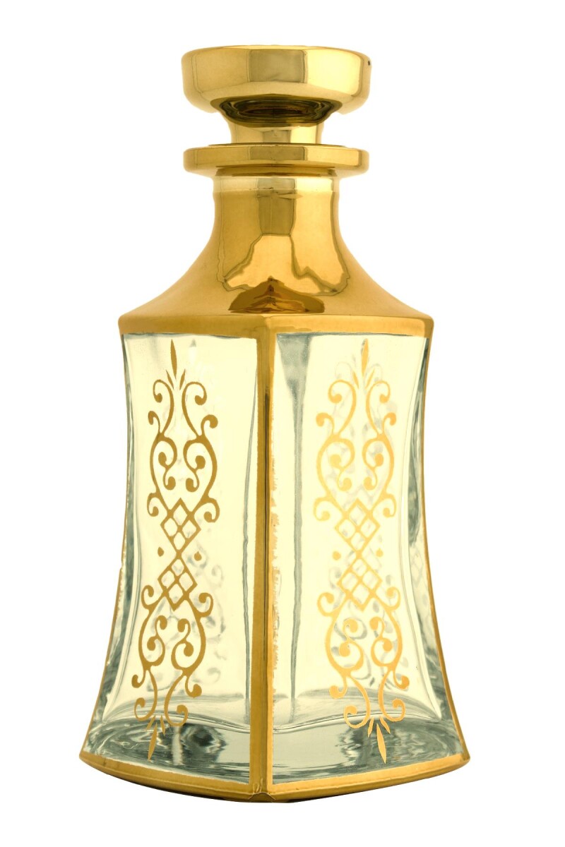 Parfüm Esans Cam Şişesi Gold Boş Esans Cam Şişesi Dekorotif Vitrin Şişesi 150 Ml. X009-150ML-4 - 1