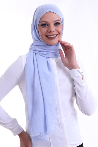 Patterned Cotton Shawl Blue - 1