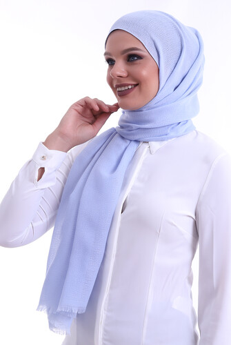 Patterned Cotton Shawl Blue - 2