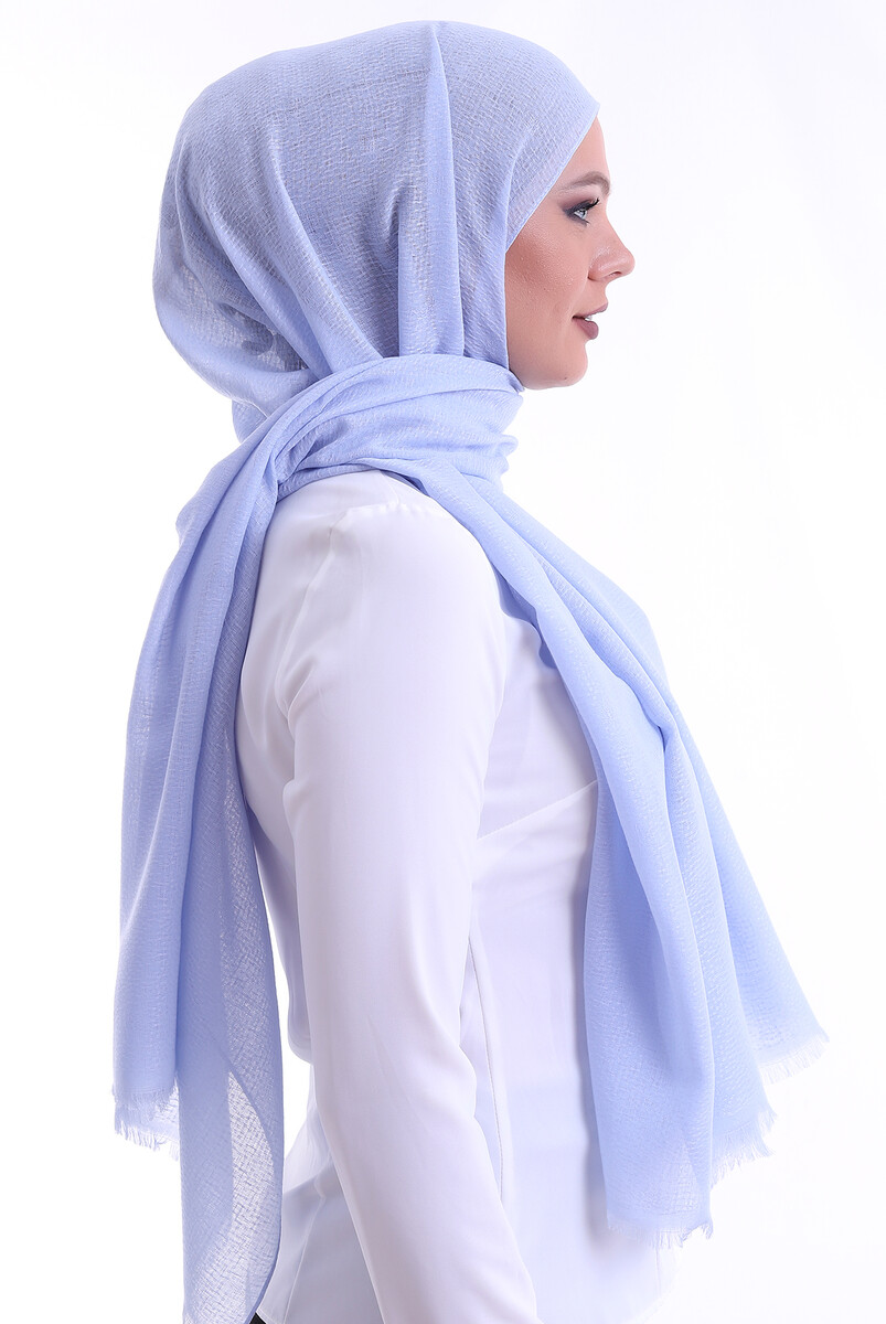 Patterned Cotton Shawl Blue - 4