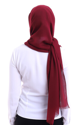 Patterned Cotton Shawl Claret Red - 6