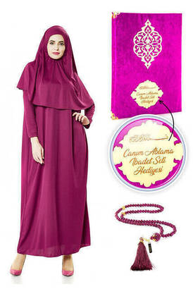 Personalized Religious Gift Set Prayer Dress Set Fuchsia - 1