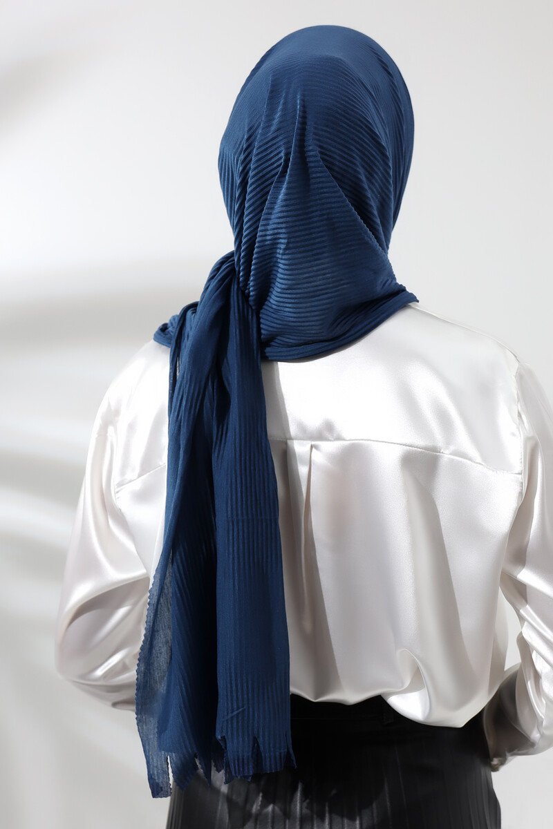 Petrol Hijab Ready Made Practical Corded Cotton Shawl - 6