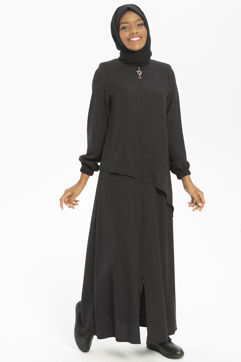 Plain Sports Black Abaya 3517 - 1