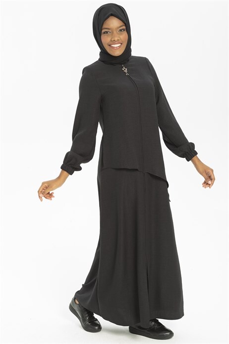 Plain Sports Black Abaya 3517 - 2